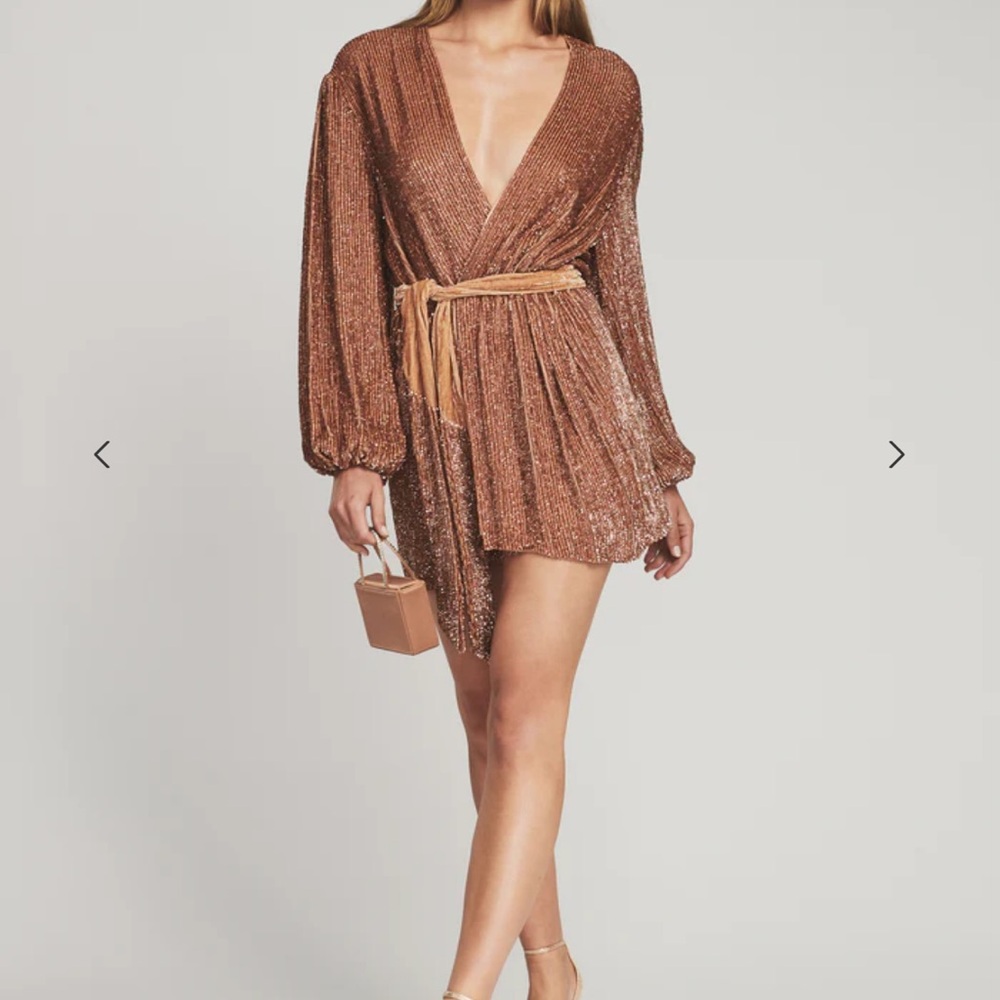 Retrofete Bronze Sequin Mini Dress
